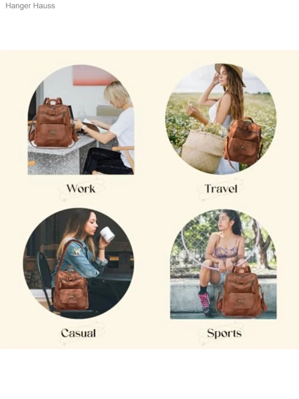 Women's Small Leather Backpack Purse Anti-Theft Convertible Shoulder Handbag